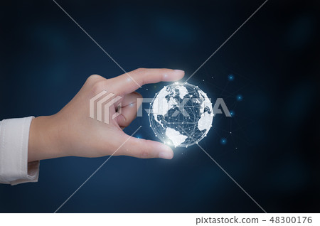 Hand present world graphic 48300176