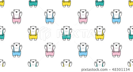 Bear seamless pattern vector polar bib overalls Bear seamless pattern vector polar bib overalls 48301134