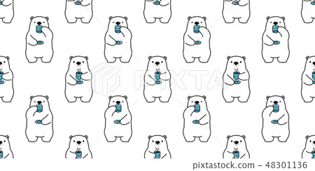 Bear seamless pattern vector polar bear coffee tea Bear seamless pattern vector polar bear coffee tea 48301136