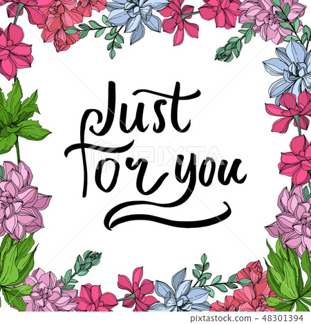 Vector Jungle botanical succulent flower. Engraved ink art illustration. Frame border ornament 48301394
