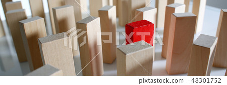 One red winner lottery wood block row 48301752