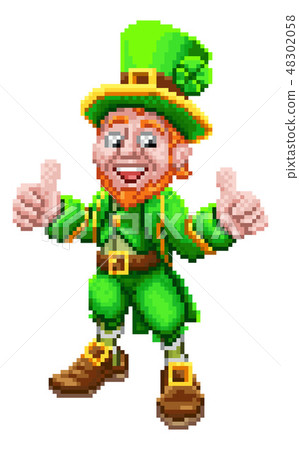 Leprechaun Retro 8 Bit Arcade Video Game Pixel Art Leprechaun Retro 8 Bit Arcade Video Game Pixel Art 48302058