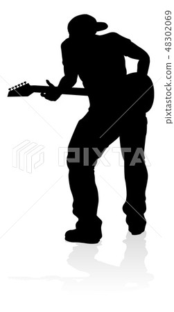 Musician Guitarist Silhouette Musician Guitarist Silhouette 48302069