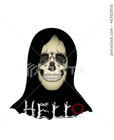 Skull with slogan. Skull with slogan. 48302658