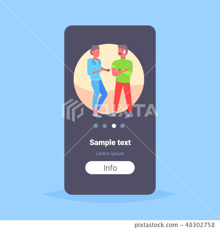 female doctor giving injection vaccine shot to male patient vaccination concept modern hospital room female doctor giving injection vaccine shot to male patient vaccination concept modern hospital room 48302758
