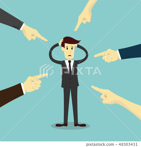 Hands pointing to blame businessman Hands pointing to blame businessman 48303431