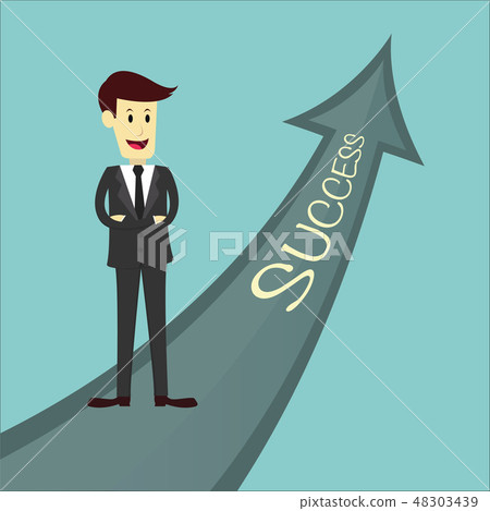 Businessman on success way 48303439