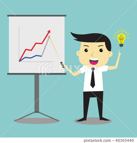 Businessman presenting business trend and get idea Businessman presenting business trend and get idea 48303440