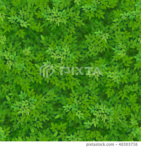 Seamless green foliage pattern. Green leaves background. Floral decor. Seamless green foliage pattern. Green leaves background. Floral decor. 48303716
