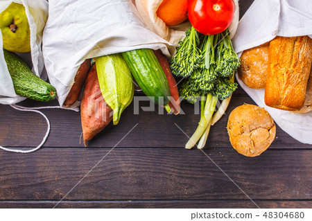 Eco cotton bags with fruits and vegetables Eco cotton bags with fruits and vegetables 48304680