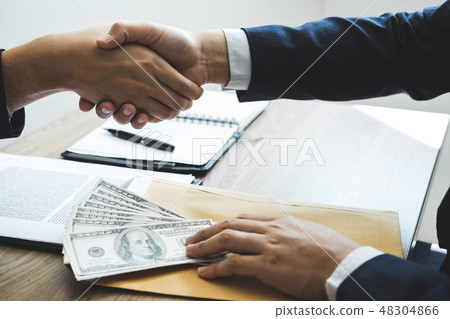 Dishonest cheating in business illegal money, Businessman handsh 48304866