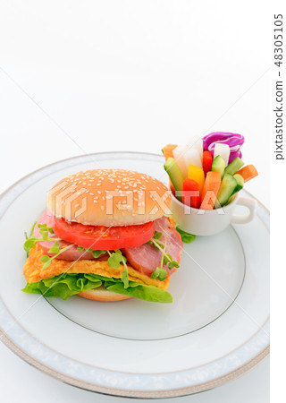 Hamburger and vegetable stick Hamburger and vegetable stick 48305105