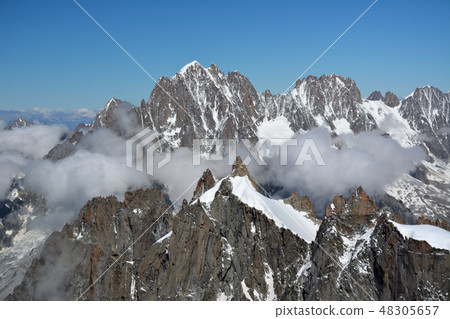 A view from Aiguille du Midi - Chamonix-Mont-Blanc, France A view from Aiguille du Midi - Chamonix-Mont-Blanc, France 48305657