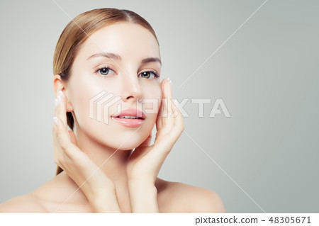 Close up portrait of perfect female face Close up portrait of perfect female face 48305671