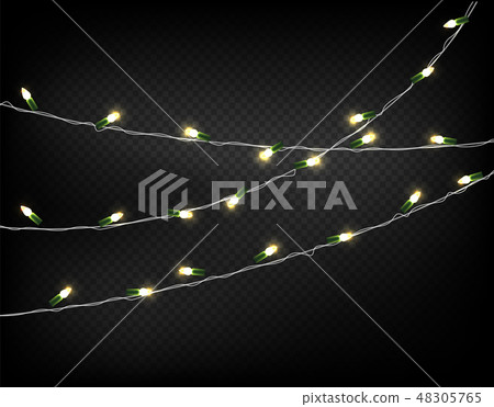 Light garlands isolated on transparent background Light garlands isolated on transparent background 48305765