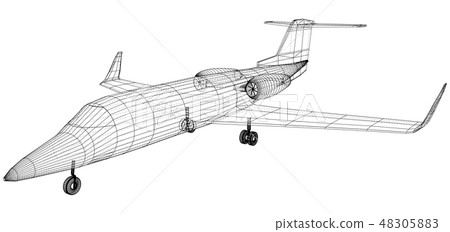 Commercial airplane. Fast Travel and transportation concept. Vector wire-frame concept. Created Commercial airplane. Fast Travel and transportation concept. Vector wire-frame concept. Created 48305883