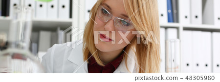 Female chemist in the laboratory of biological 48305980