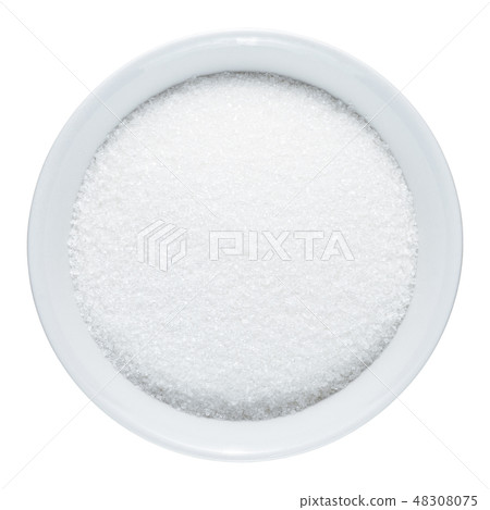 Sugar in bowl isolated on white background 48308075