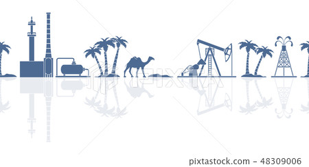 Oil industry vector seamless pattern Oil industry vector seamless pattern 48309006