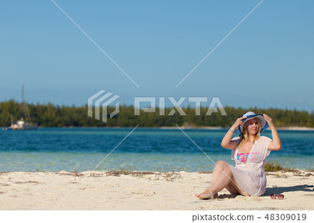 Portrait of young blonde woman at summer Portrait of young blonde woman at summer 48309019