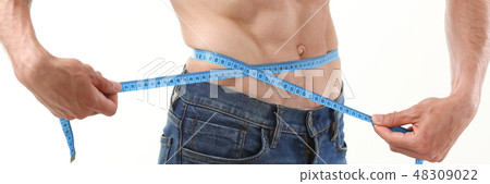 The man lost weight thanks to a diet The man lost weight thanks to a diet 48309022