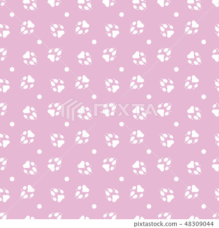 Seamless pattern with dog tracks Animal background 48309044