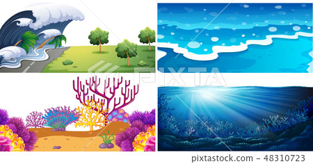 Set of water scenes 48310723