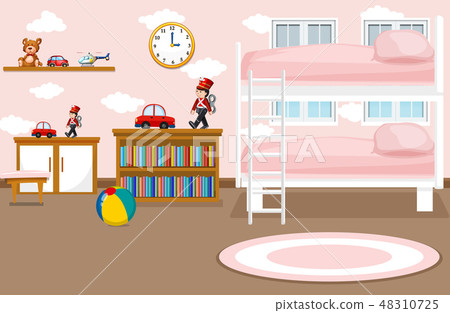 An intrior of girl bedroom 48310725