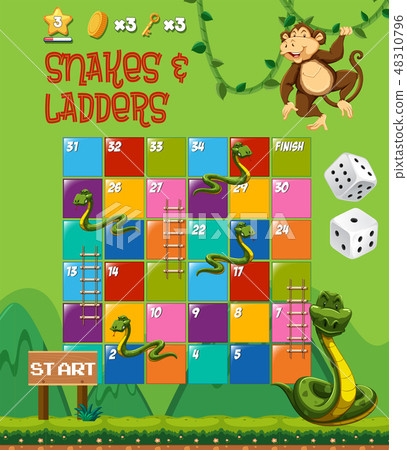 Snakes and ladders board game - Stock Illustration [48310796] - PIXTA