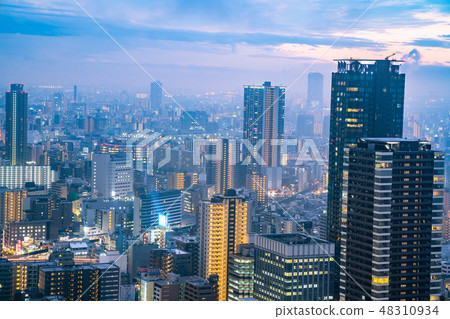 雨後大阪的夜景夜景梅田藍天大廈空中花園[大阪府] 48310934