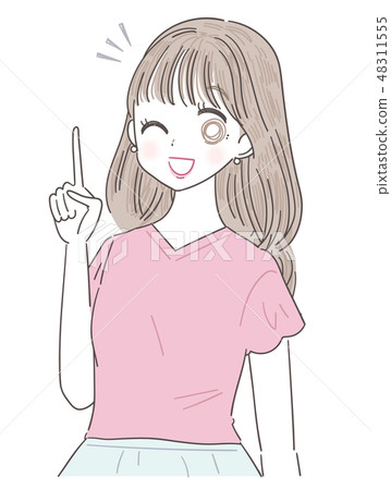 Young lady girl summer clothes 48311555