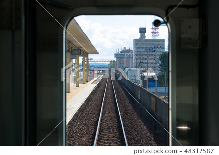 View from the interior of Kiha E130 series Hachinohe Line Hachinohe Station View from the interior of Kiha E130 series Hachinohe Line Hachinohe Station 48312587