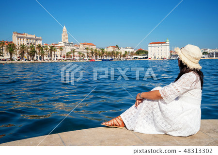 Tourist travel in Split in Dalmatia, Croatia. 48313302