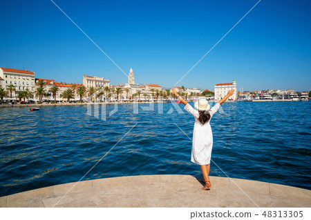 Tourist travel in Split in Dalmatia, Croatia. 48313305