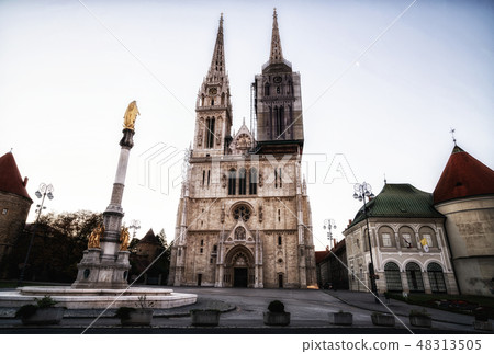 Zagreb Cathedral in city center of Zagreb, Croatia 48313505