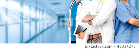 Doctor working in hospital with other doctors. Doctor working in hospital with other doctors. 48314273
