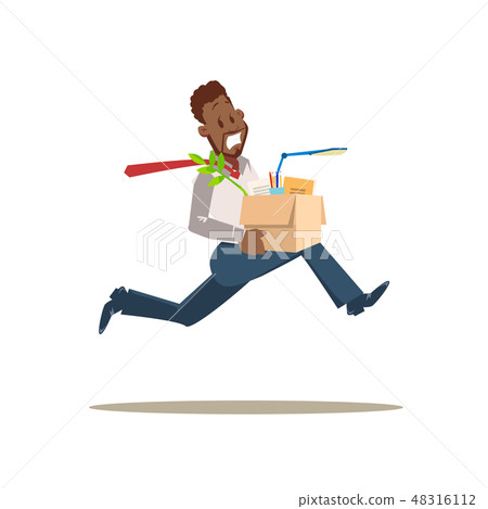 Get Fired. Scared Sad Worker Man Run from Office Get Fired. Scared Sad Worker Man Run from Office 48316112