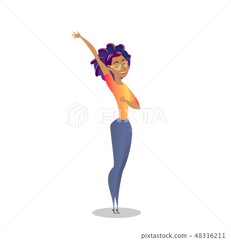 Young Happy Woman Show Thumb and Hand Up Gesture Young Happy Woman Show Thumb and Hand Up Gesture 48316211