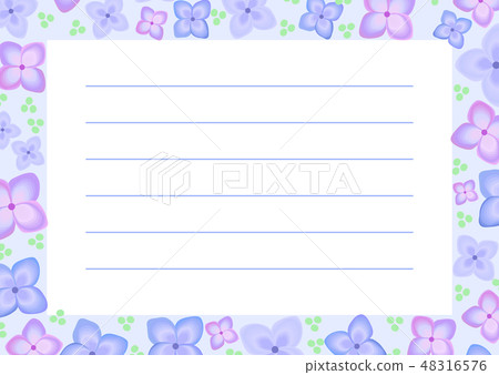 雨季花繡球花6月明信片 插圖素材 圖庫