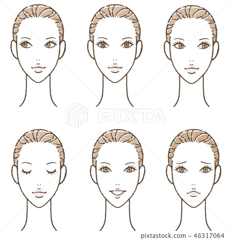 Female skin care facial expression 6 48317064