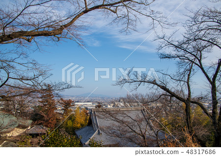從Shimayashiyama Dameiji寺廟地面群馬縣高崎市的風景 48317686