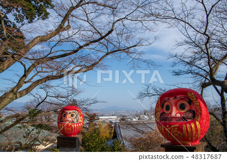 從Shimayashiyama Dameiji寺廟地面群馬縣高崎市的風景 48317687