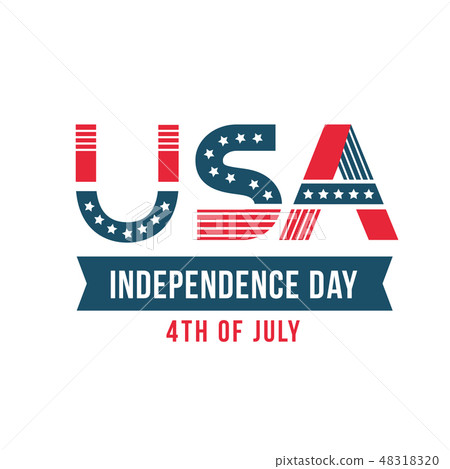 Independence Day of the United States poster, Fourth of July federal holiday, typical festivity card Independence Day of the United States poster, Fourth of July federal holiday, typical festivity card 48318320