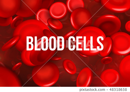 Creative vector illustration of red blood cells stream, microbiological medical erythrocyte 48318638