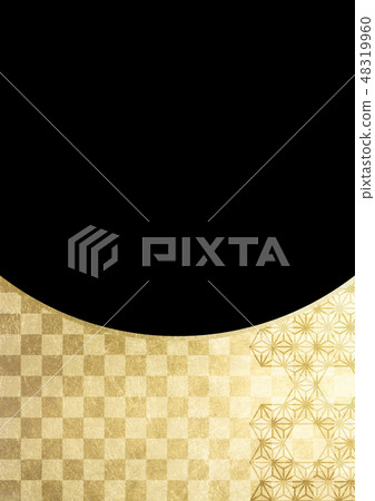 Mami-leaf golden black image (background material) 48319960