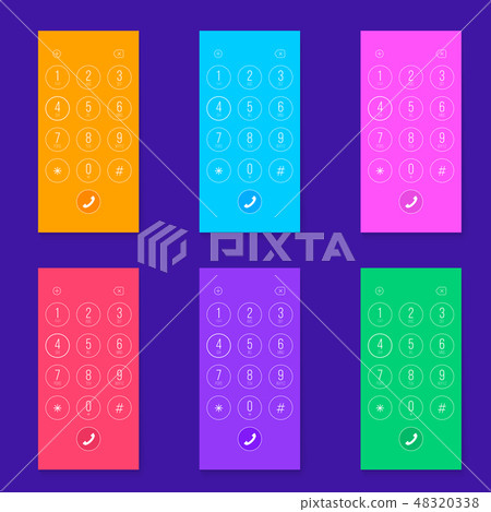 Creative vector illustration of phone dial, keypad with numbers isolated on transparent background 48320338