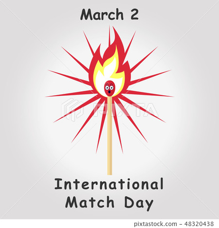Match day poster. Burning match with fire Match day poster. Burning match with fire 48320438