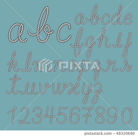 Rope alphabet letter collection. 48320690
