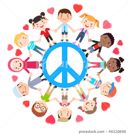 Kids love peace conceptual. 48320698