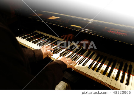 Piano playing white space Piano playing white space 48320966